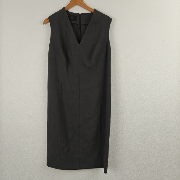 AKRIS NWT Wool Sheath V-neck Grey Suit Dress/ Jacket Set Size 12 Women's - Picture 5 of 15